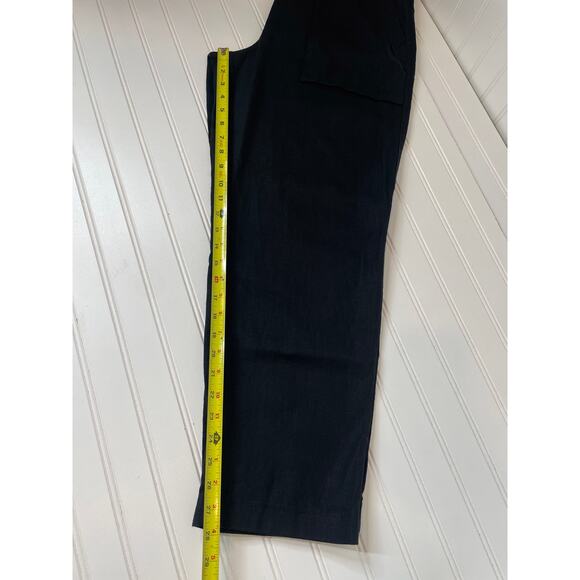 NWT J. Crew Seaside Cargo Pants Black High Waist Linen-TENCEL Lyocell Blend 12 - Picture 6 of 7